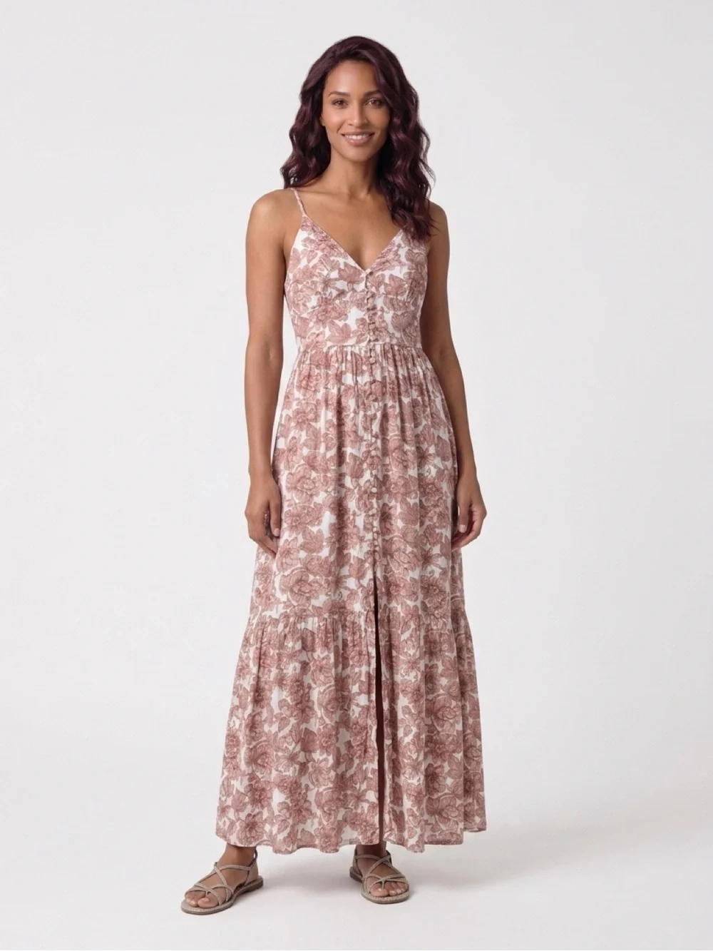 Abercrombie & Fitch Dusty Rose Floral Maxi Dress
